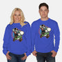 Ride The Green Dino-Unisex-Crew Neck-Sweatshirt-glitchygorilla