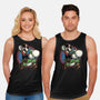 Ride The Green Dino-Unisex-Basic-Tank-glitchygorilla