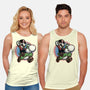 Ride The Green Dino-Unisex-Basic-Tank-glitchygorilla
