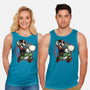 Ride The Green Dino-Unisex-Basic-Tank-glitchygorilla