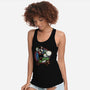 Ride The Green Dino-Womens-Racerback-Tank-glitchygorilla