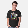Ride The Green Dino-Mens-Basic-Tee-glitchygorilla