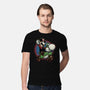 Ride The Green Dino-Mens-Premium-Tee-glitchygorilla