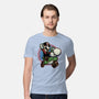 Ride The Green Dino-Mens-Premium-Tee-glitchygorilla