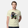 Ride The Green Dino-Mens-Premium-Tee-glitchygorilla