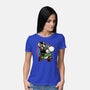 Ride The Green Dino-Womens-Basic-Tee-glitchygorilla