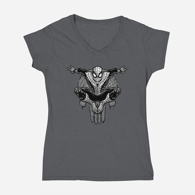 Climb The City Walls-Womens-V-Neck-Tee-glitchygorilla