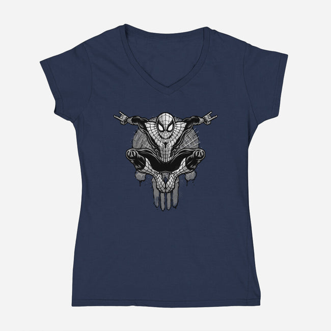Climb The City Walls-Womens-V-Neck-Tee-glitchygorilla