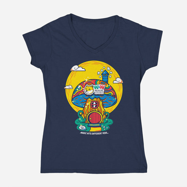 Wow Magic Store-Womens-V-Neck-Tee-krisren28