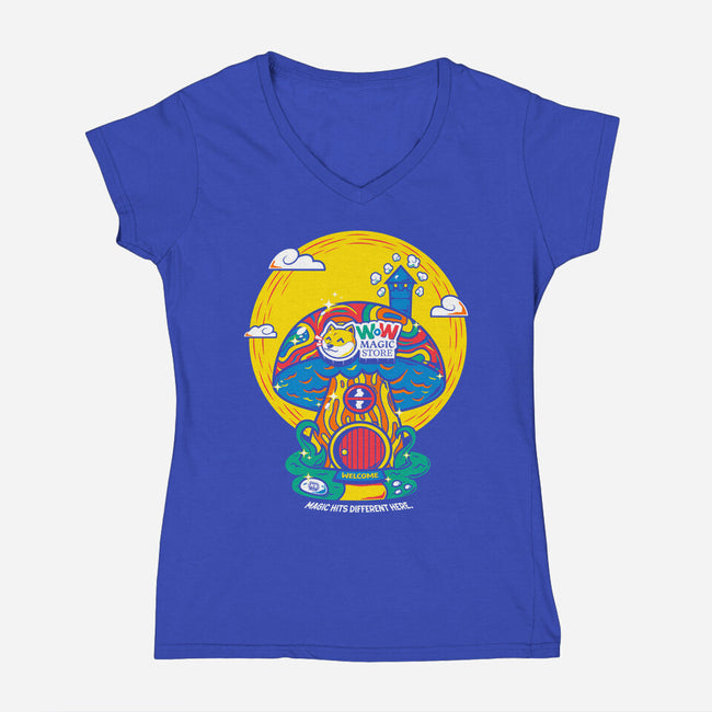 Wow Magic Store-Womens-V-Neck-Tee-krisren28
