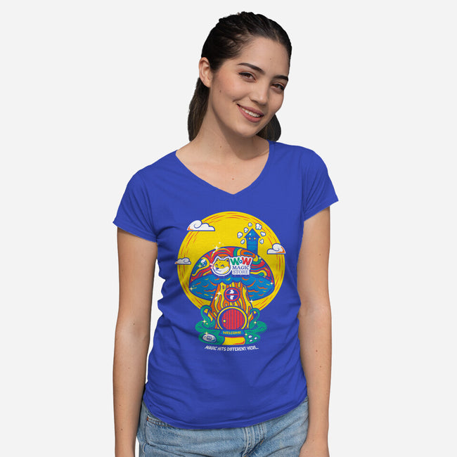 Wow Magic Store-Womens-V-Neck-Tee-krisren28