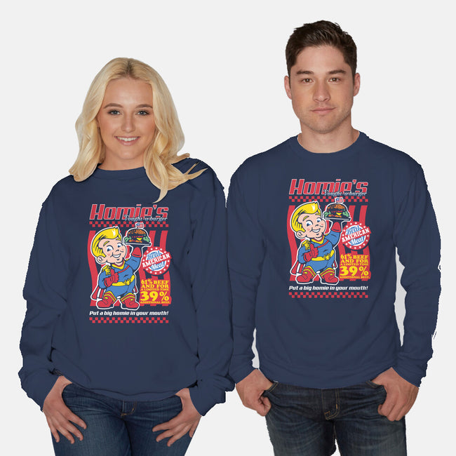 Big Homie Burger-Unisex-Crew Neck-Sweatshirt-demonigote