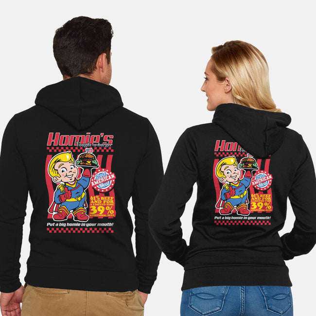 Big Homie Burger-Unisex-Zip-Up-Sweatshirt-demonigote