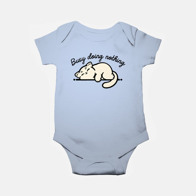 Kitty Busy Doing Nothing-Baby-Basic-Onesie-NemiMakeit