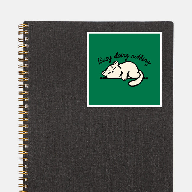 Kitty Busy Doing Nothing-None-Glossy-Sticker-NemiMakeit