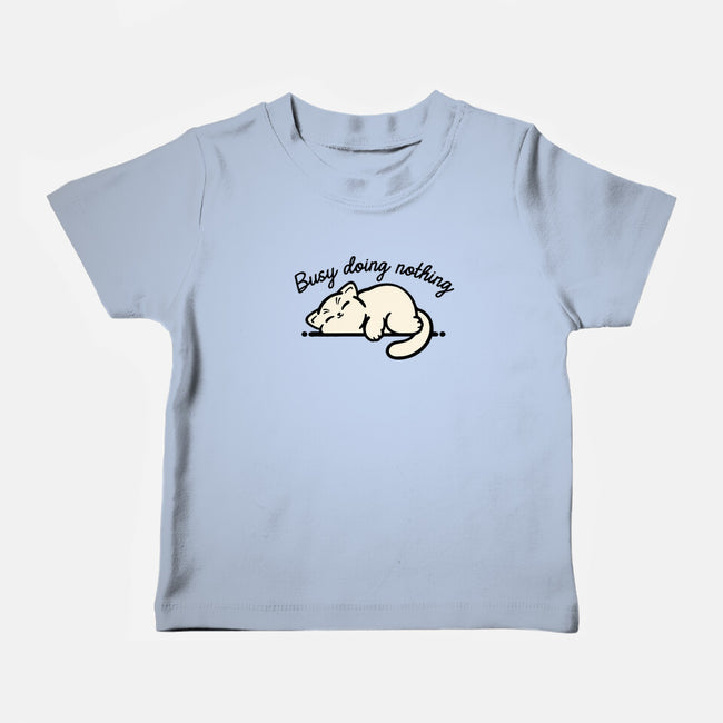 Kitty Busy Doing Nothing-Baby-Basic-Tee-NemiMakeit