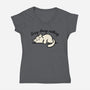 Kitty Busy Doing Nothing-Womens-V-Neck-Tee-NemiMakeit