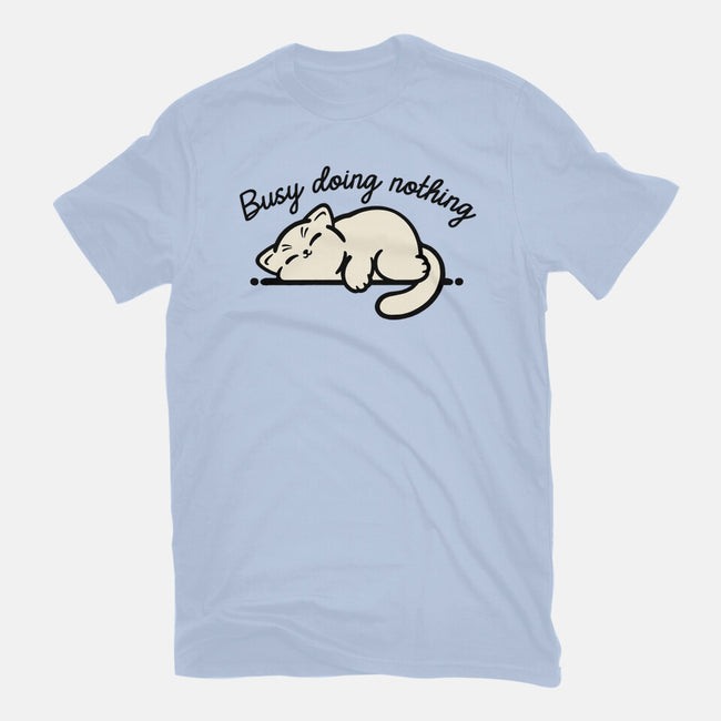 Kitty Busy Doing Nothing-Mens-Basic-Tee-NemiMakeit