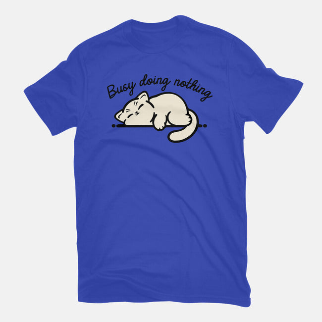 Kitty Busy Doing Nothing-Mens-Basic-Tee-NemiMakeit