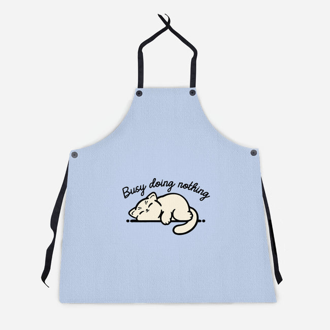 Kitty Busy Doing Nothing-Unisex-Kitchen-Apron-NemiMakeit