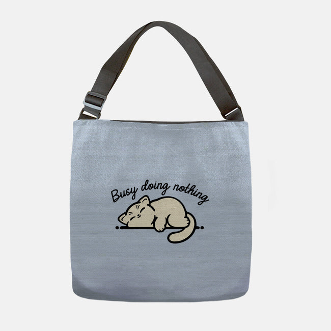 Kitty Busy Doing Nothing-None-Adjustable Tote-Bag-NemiMakeit