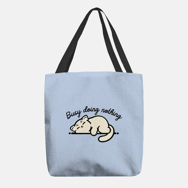 Kitty Busy Doing Nothing-None-Basic Tote-Bag-NemiMakeit