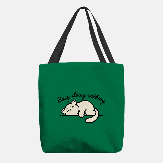 Kitty Busy Doing Nothing-None-Basic Tote-Bag-NemiMakeit