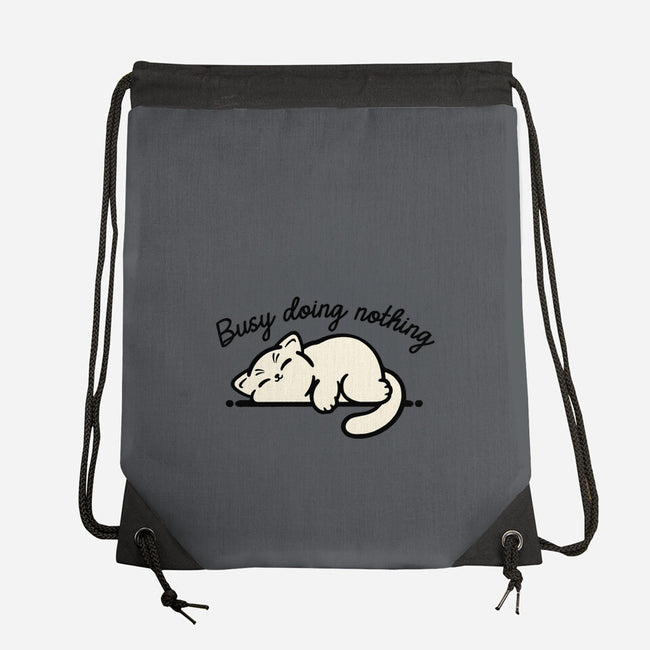 Kitty Busy Doing Nothing-None-Drawstring-Bag-NemiMakeit