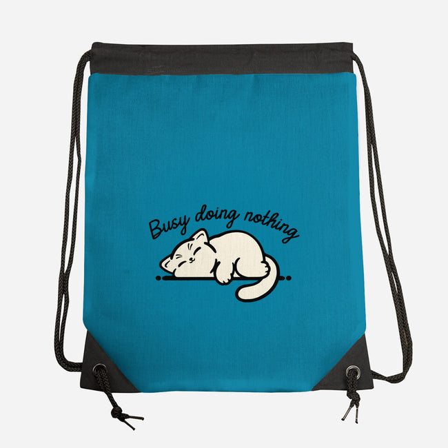 Kitty Busy Doing Nothing-None-Drawstring-Bag-NemiMakeit