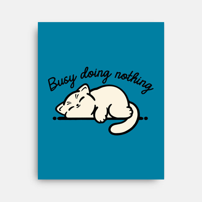Kitty Busy Doing Nothing-None-Stretched-Canvas-NemiMakeit