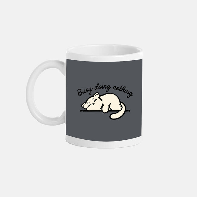 Kitty Busy Doing Nothing-None-Mug-Drinkware-NemiMakeit