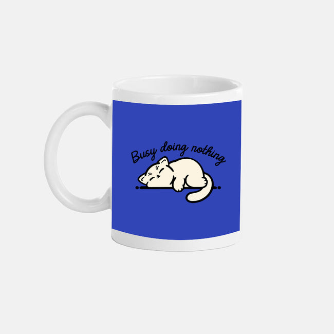 Kitty Busy Doing Nothing-None-Mug-Drinkware-NemiMakeit
