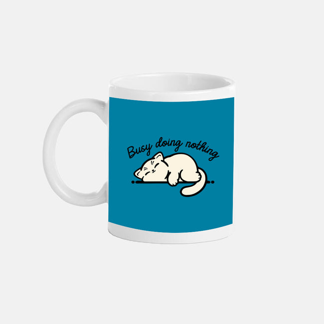 Kitty Busy Doing Nothing-None-Mug-Drinkware-NemiMakeit