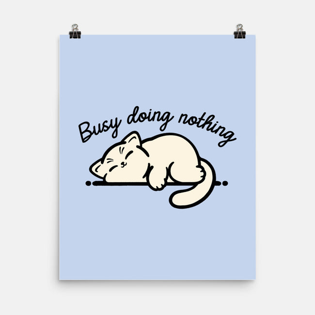 Kitty Busy Doing Nothing-None-Matte-Poster-NemiMakeit
