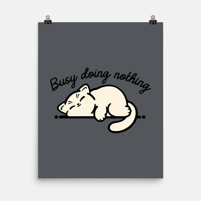 Kitty Busy Doing Nothing-None-Matte-Poster-NemiMakeit