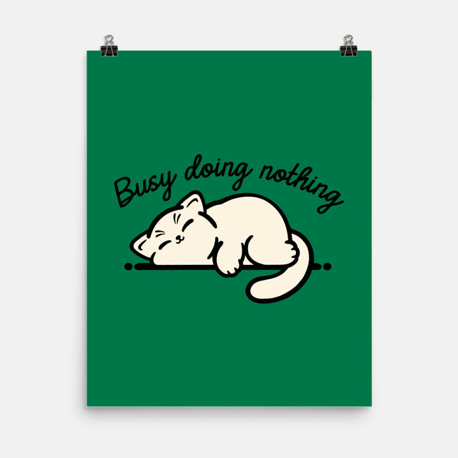 Kitty Busy Doing Nothing-None-Matte-Poster-NemiMakeit