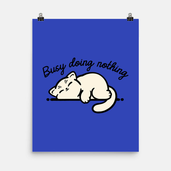 Kitty Busy Doing Nothing-None-Matte-Poster-NemiMakeit