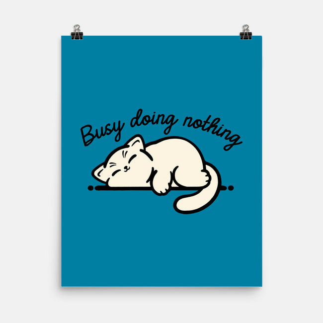 Kitty Busy Doing Nothing-None-Matte-Poster-NemiMakeit