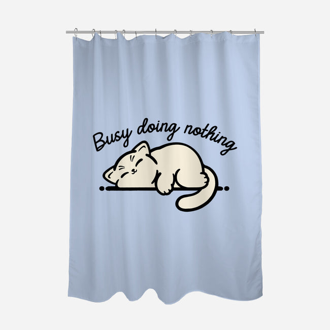 Kitty Busy Doing Nothing-None-Polyester-Shower Curtain-NemiMakeit