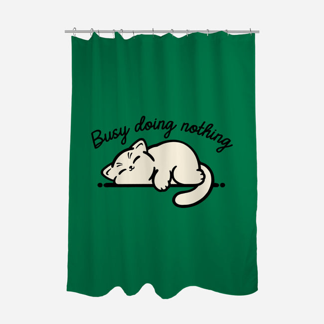 Kitty Busy Doing Nothing-None-Polyester-Shower Curtain-NemiMakeit