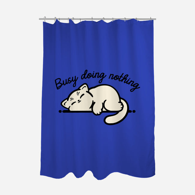 Kitty Busy Doing Nothing-None-Polyester-Shower Curtain-NemiMakeit