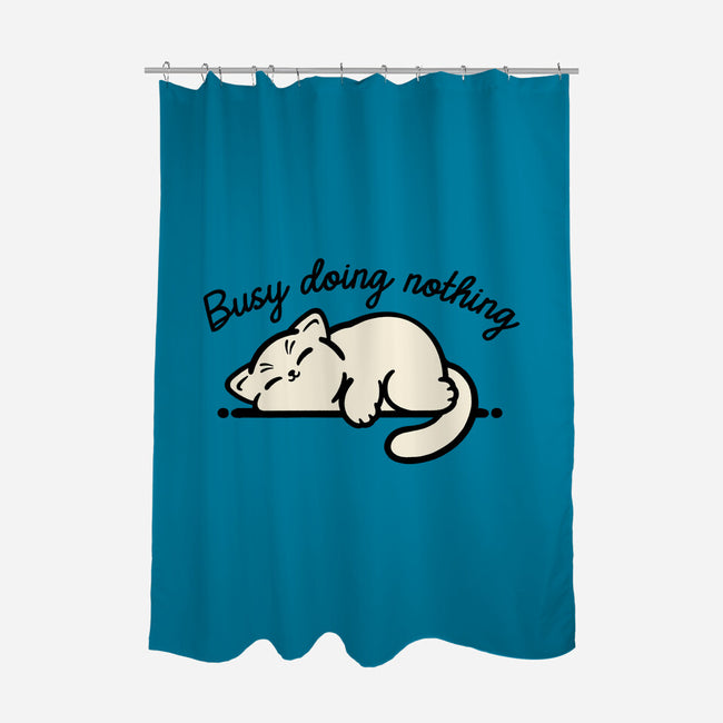 Kitty Busy Doing Nothing-None-Polyester-Shower Curtain-NemiMakeit