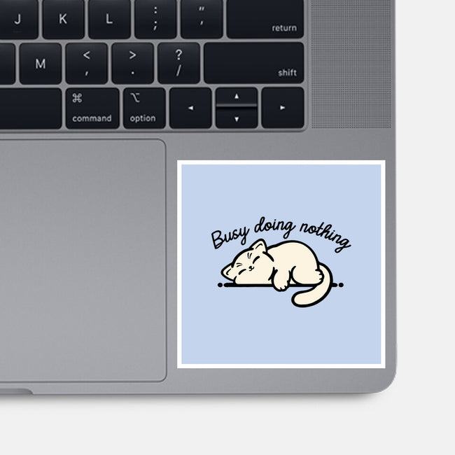 Kitty Busy Doing Nothing-None-Glossy-Sticker-NemiMakeit