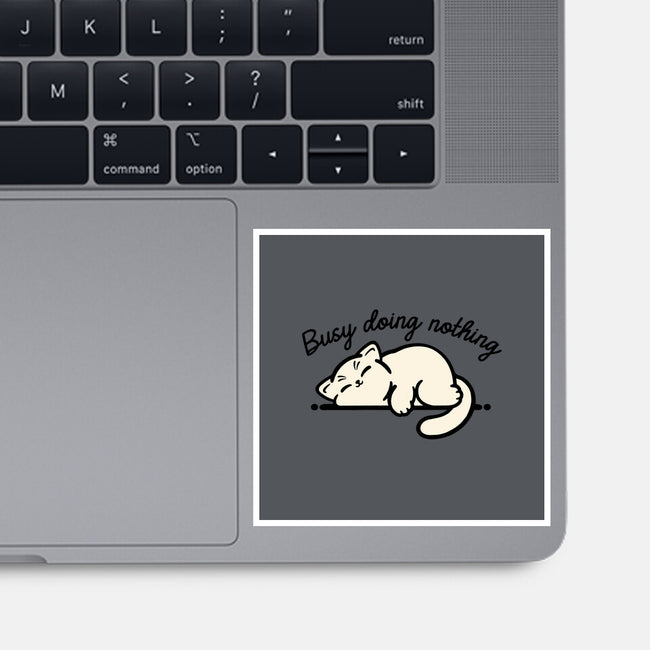 Kitty Busy Doing Nothing-None-Glossy-Sticker-NemiMakeit