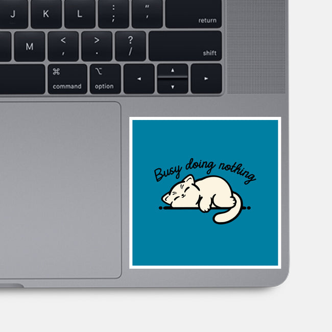 Kitty Busy Doing Nothing-None-Glossy-Sticker-NemiMakeit