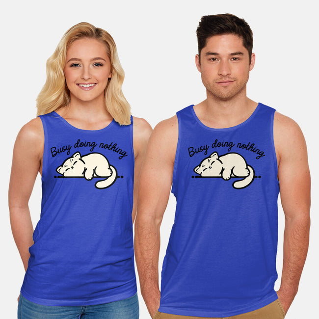 Kitty Busy Doing Nothing-Unisex-Basic-Tank-NemiMakeit