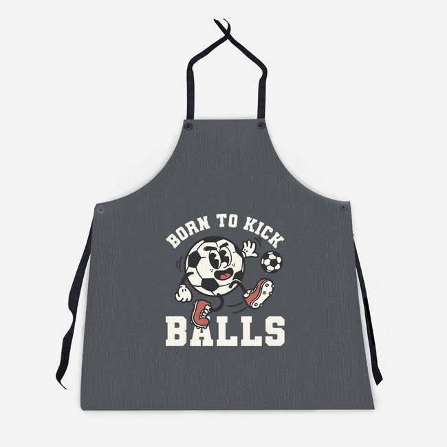 Born To Kick Balls-Unisex-Kitchen-Apron-NemiMakeit