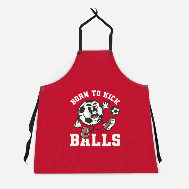 Born To Kick Balls-Unisex-Kitchen-Apron-NemiMakeit