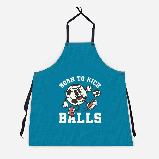 Born To Kick Balls-Unisex-Kitchen-Apron-NemiMakeit