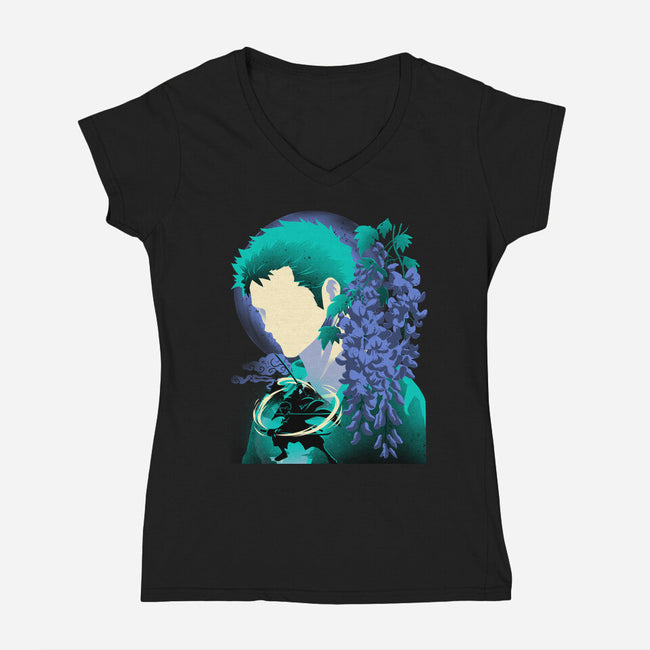 Wisteria Flower Pirate-Womens-V-Neck-Tee-rmatix